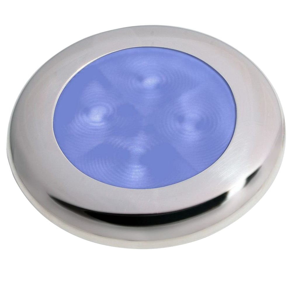 Hella Marine Polished Stainless Steel Rim LED Courtesy Lamp - Blue [980503221] - The Happy Skipper