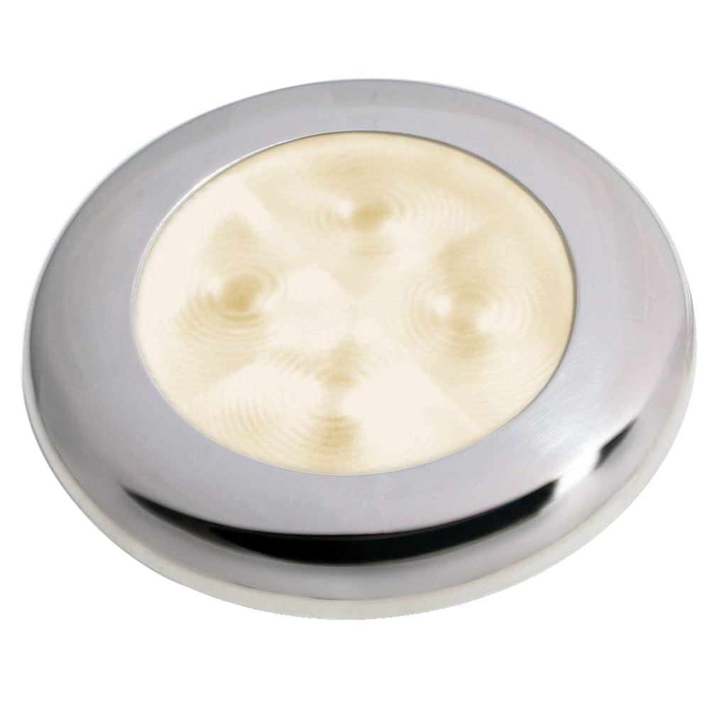 Hella Marine Slim Line LED 'Enhanced Brightness' Round Courtesy Lamp - Warm White LED - Stainless Steel Bezel - 12V [980500721] - The Happy Skipper