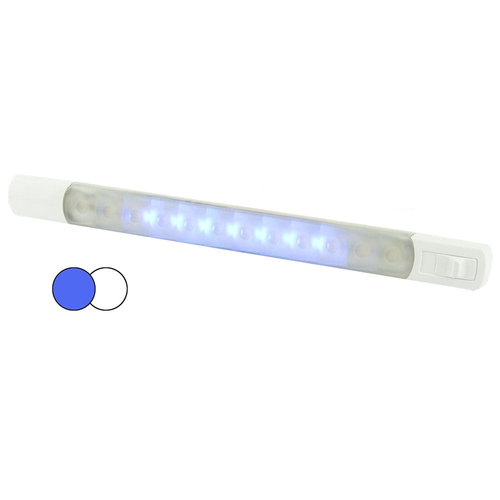 Hella Marine Surface Strip Light w/Switch - White/Blue LEDs - 12V [958121011] - The Happy Skipper