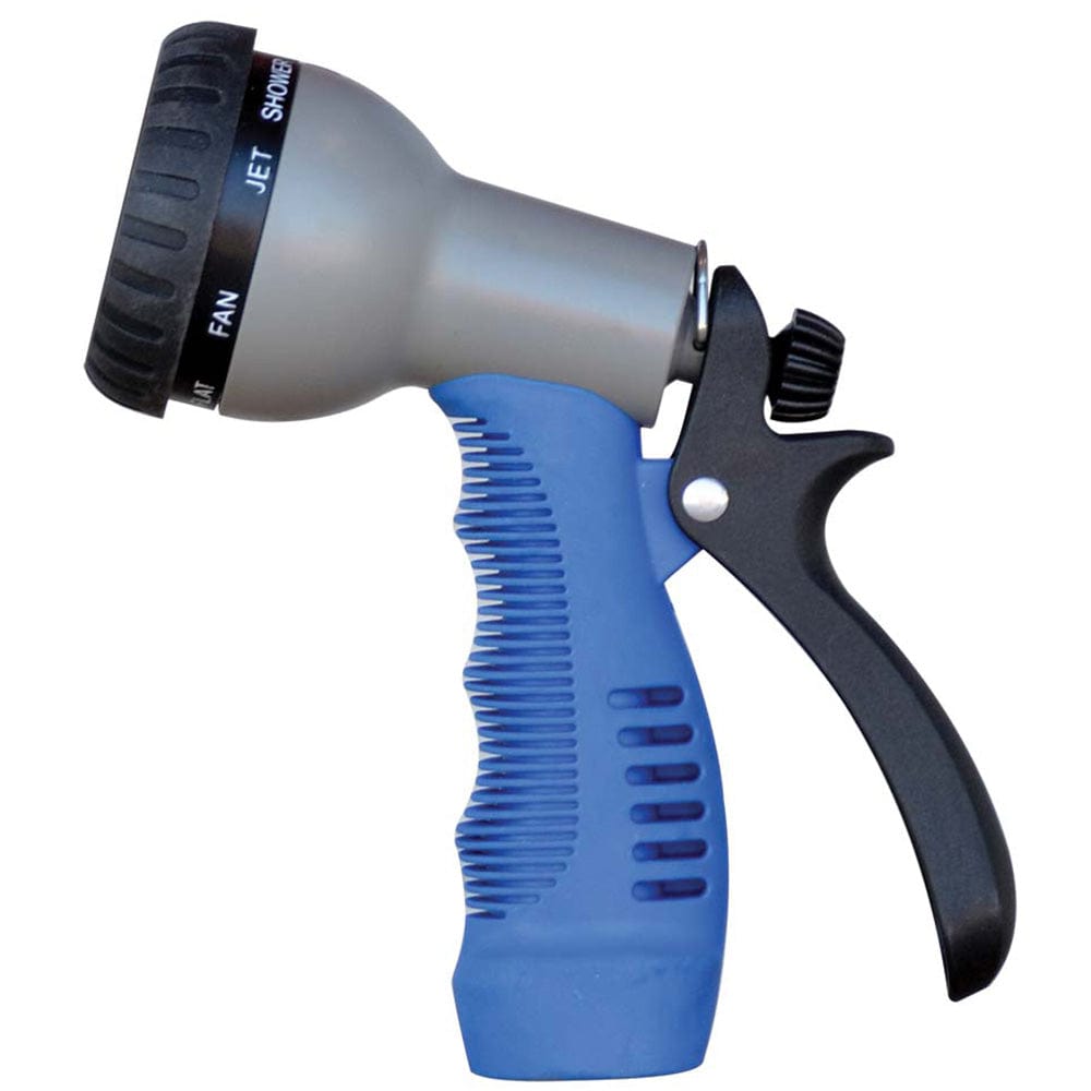 HoseCoil Rubber Tip Nozzle w/9 Pattern Adjustable Spray Head Comfort Grip [WN515] - The Happy Skipper