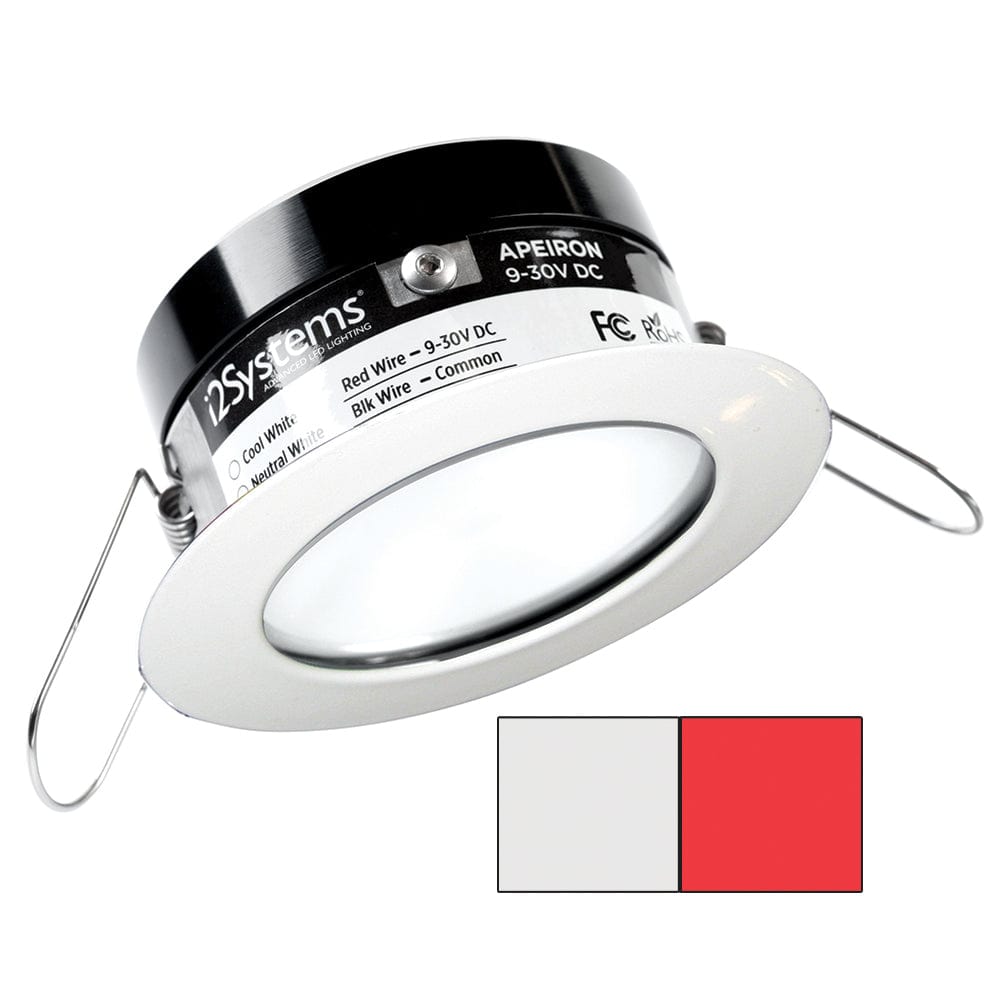 i2Systems Apeiron PRO A503 - 3W Spring Mount Light - Round - Cool White Red - White Finish [A503-31AAG-H] - The Happy Skipper