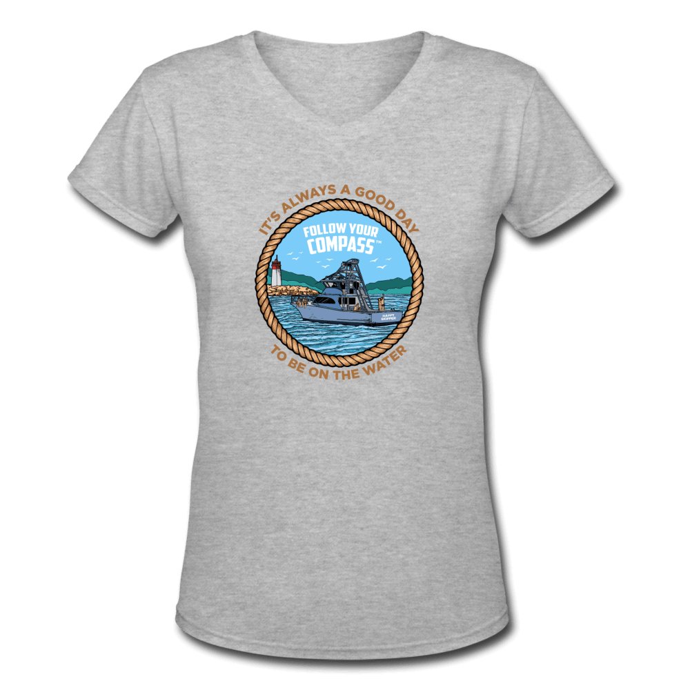 It's Always a Good Day on the Water™ Women's V-Neck T-Shirt - The Happy Skipper