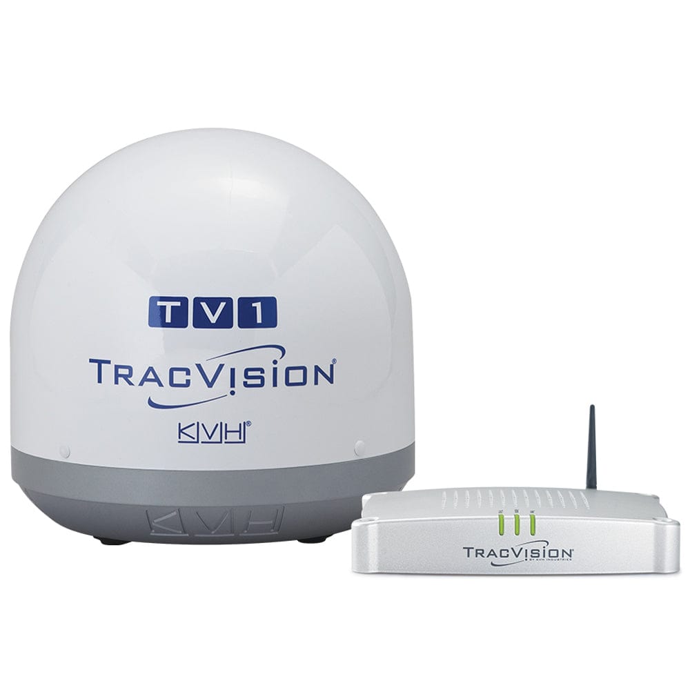 KVH TracVision TV1 w/IP-Enabled TV-Hub Linear Universal Single-Output LNB [01-0366-02] - The Happy Skipper