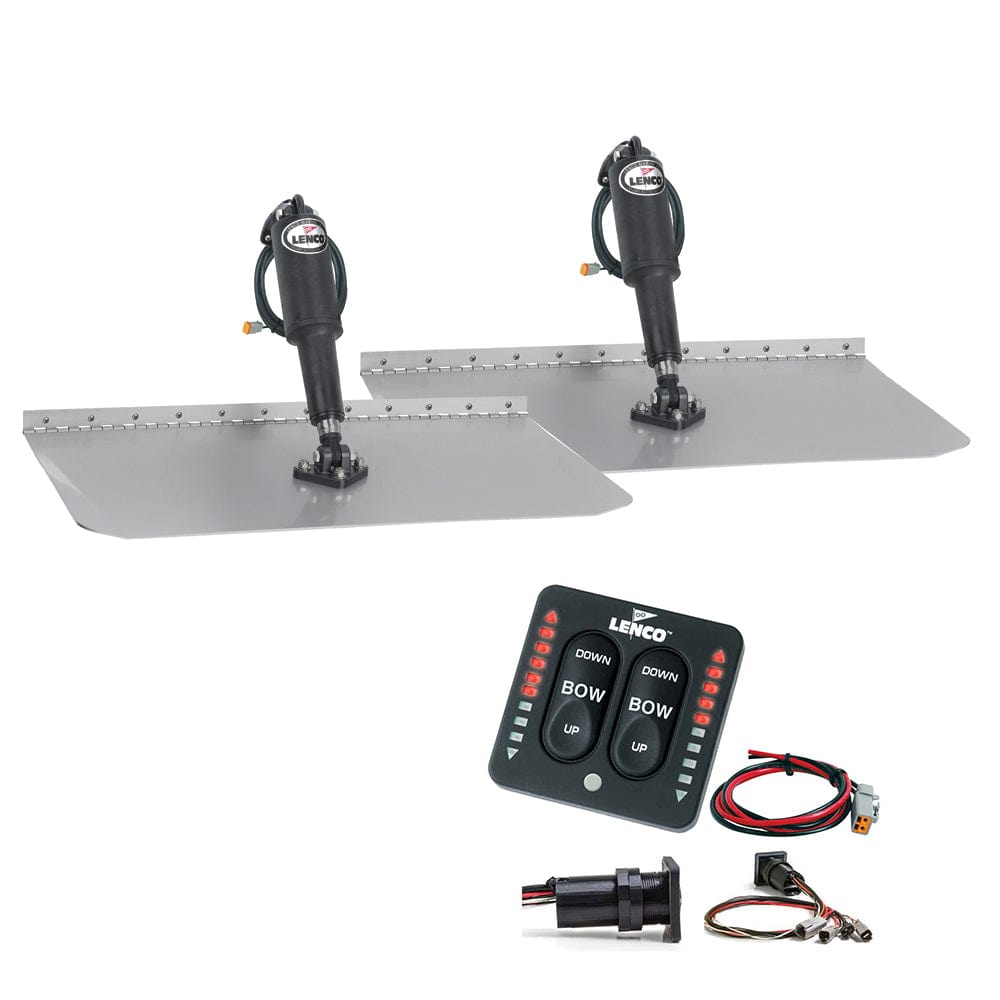 Lenco 12" x 12" Standard Trim Tab Kit w/LED Integrated Switch Kit 12V [15109-103] - The Happy Skipper