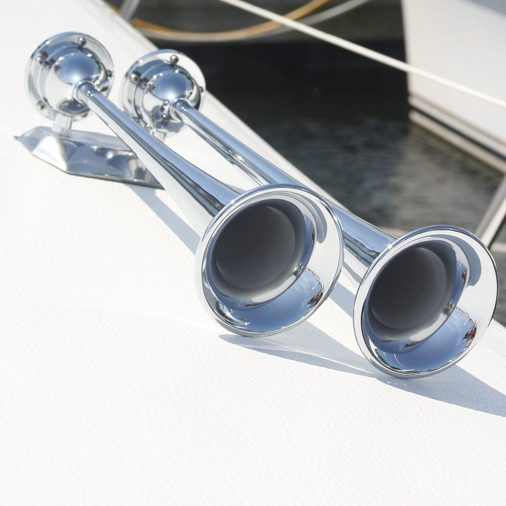 Marinco 12V Chrome Plated Dual Trumpet Air Horn [10106] - The Happy Skipper