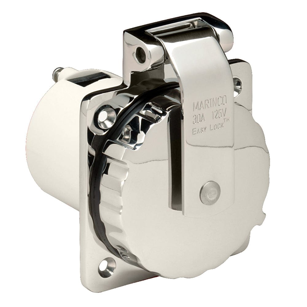 Marinco 303SSEL-B 30A Power Inlet - Stainless Steel - 125V [303SSEL-B] - The Happy Skipper