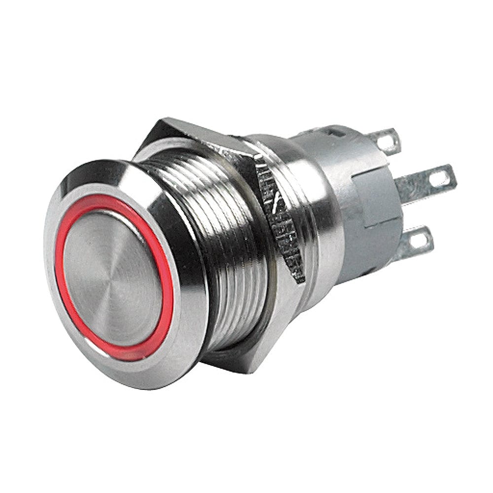 Marinco Push-Button Switch - 12V Momentary (On)/Off - Red LED [80-511-0002-01] - The Happy Skipper