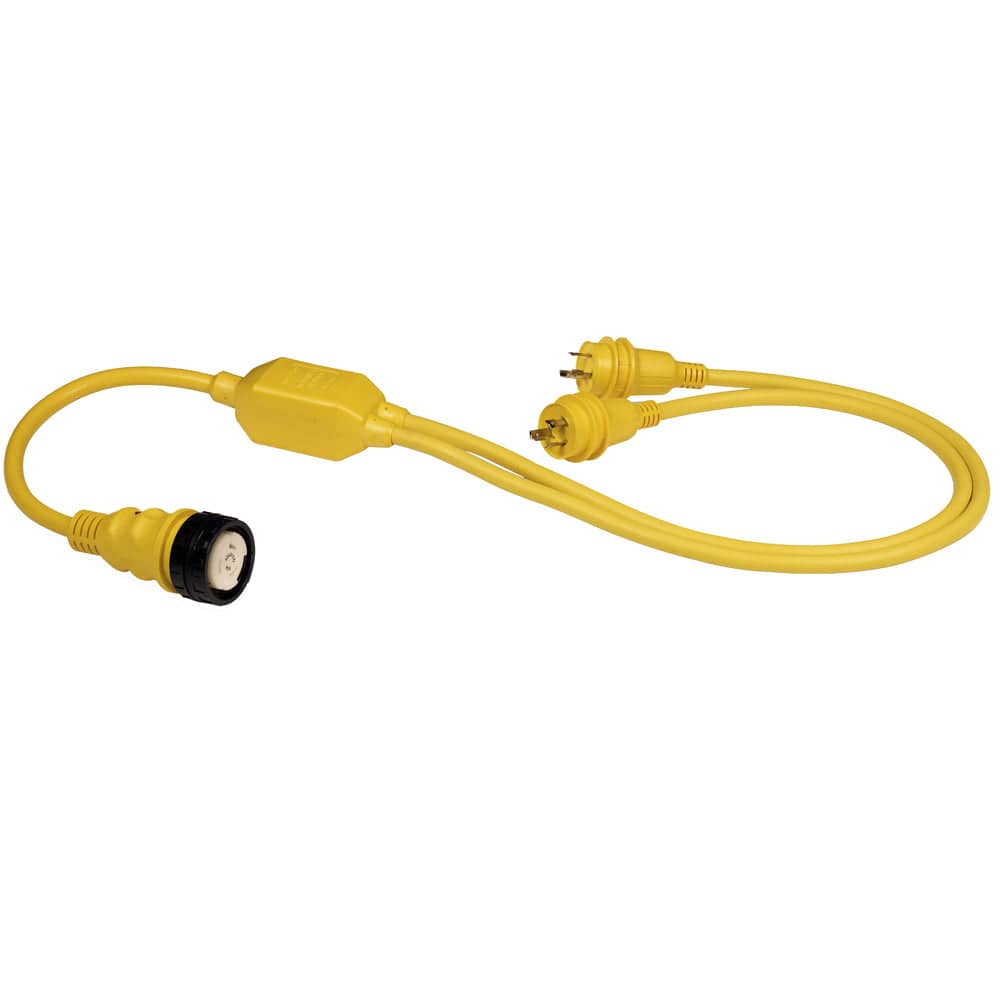 Marinco RY504-2-30 50A Female to 2-30A Male Reverse "Y" Cable [RY504-2-30] - The Happy Skipper