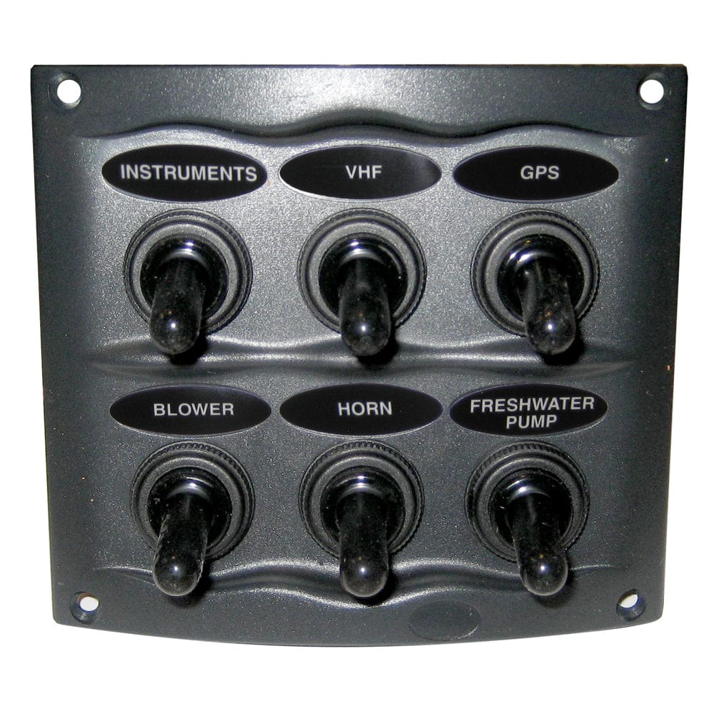Marinco Waterproof Panel - 6 Switches - Grey [900-6WP] - The Happy Skipper
