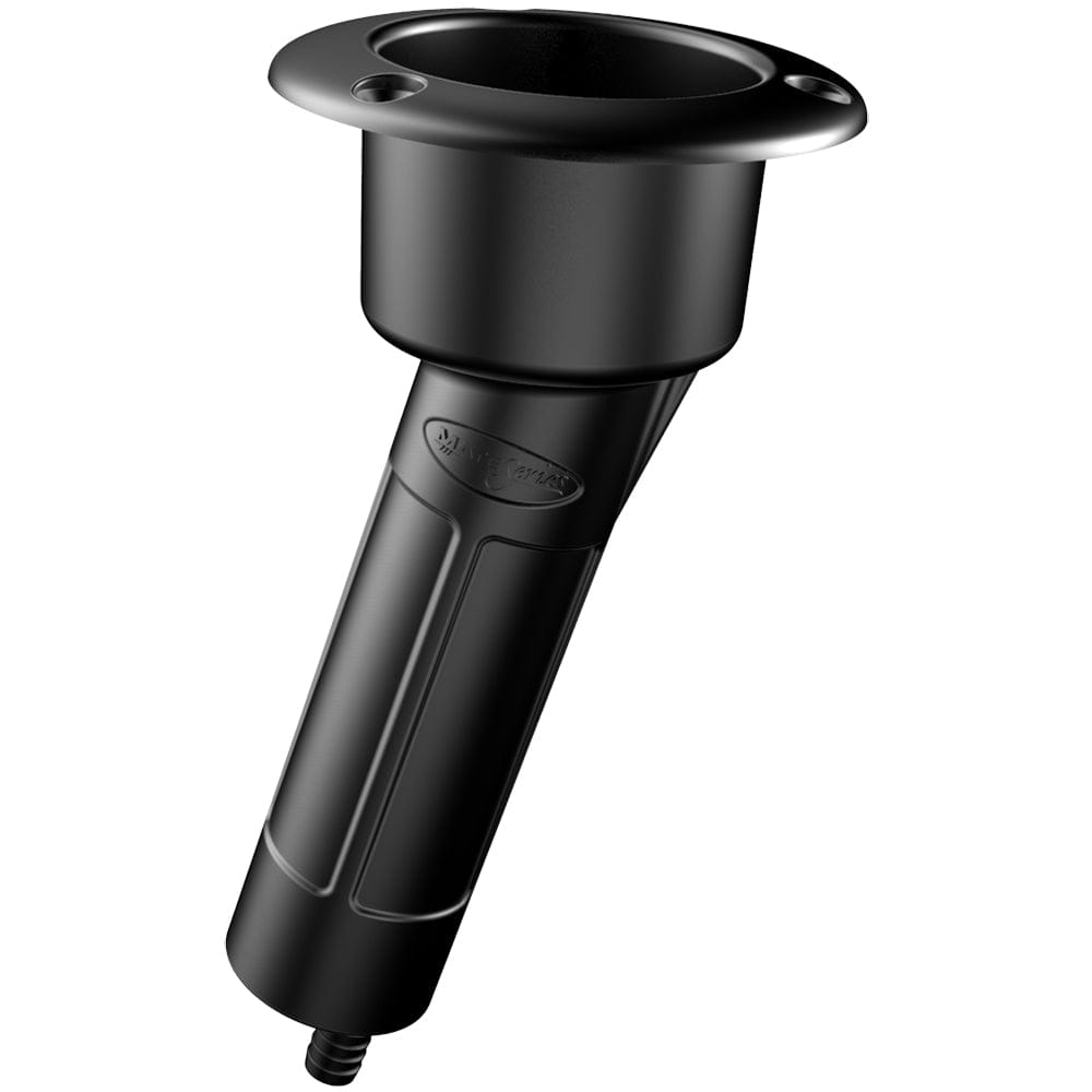 Mate Series Plastic 15 Rod Cup Holder - Drain - Round Top - Black [P1015DB] - The Happy Skipper