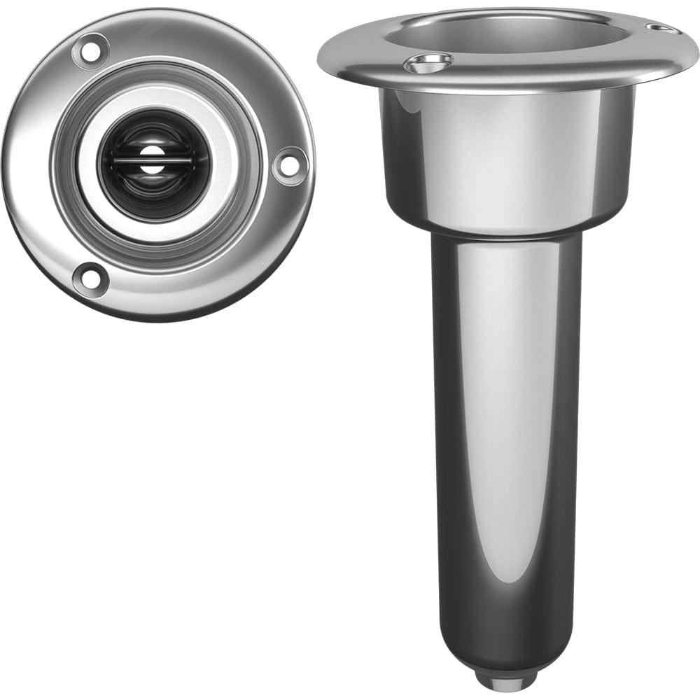 Mate Series Stainless Steel 0 Rod Cup Holder - Drain - Round Top [C1000D] - The Happy Skipper