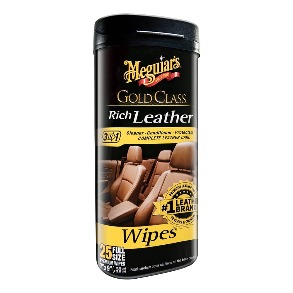 Meguiars Gold Class Rich Leather Cleaner Conditioner Wipes [G10900] - The Happy Skipper