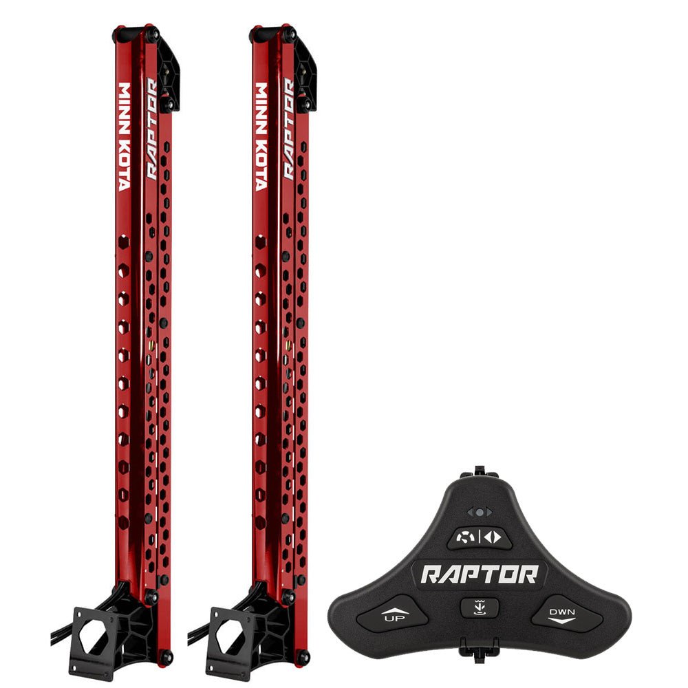 Minn Kota Raptor Bundle Pair - 8' Red Shallow Water Anchors w/Active Anchoring Footswitch Included [1810622/PAIR] - The Happy Skipper