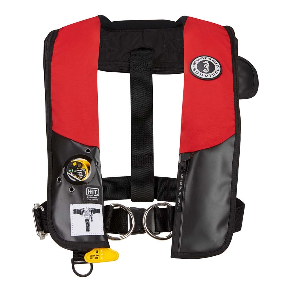 Mustang HIT Hydrostatic Inflatable PFD w/Sailing Harness - Red/Black - Automatic/Manual [MD318402-123-0-202] - The Happy Skipper