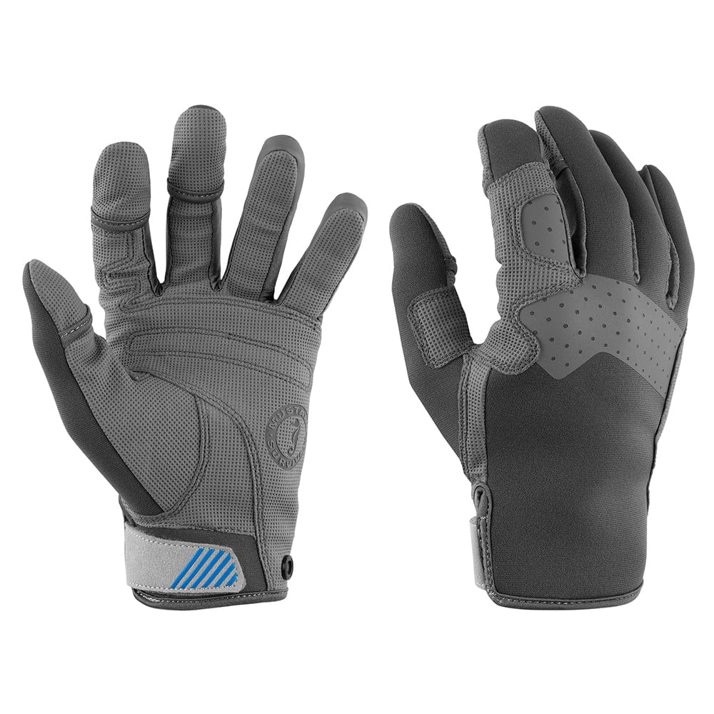 Mustang Traction Closed Finger Gloves - Grey/Blue - Medium [MA600302-269-M-267] - The Happy Skipper