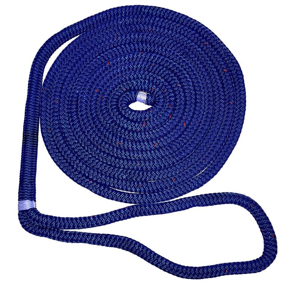 New England Ropes 1/2" Double Braid Dock Line - Blue w/Tracer - 15 [C5053-16-00015] - The Happy Skipper