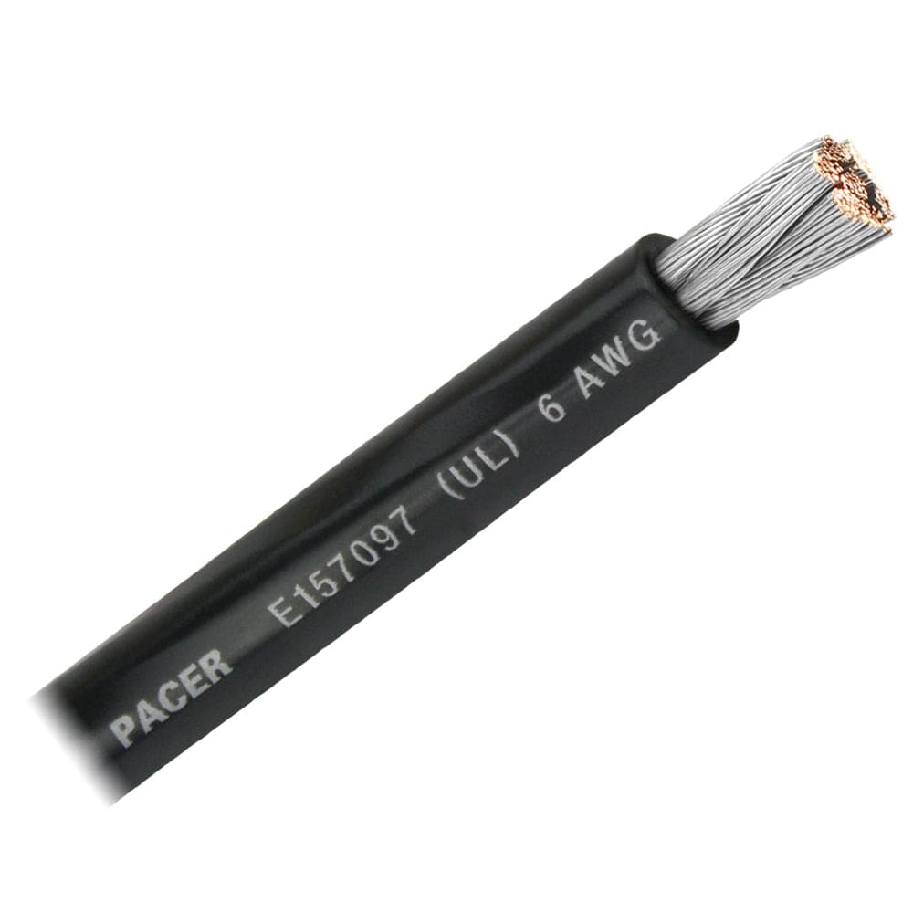 Pacer Black 6 AWG Battery Cable - Sold By The Foot [WUL6BK-FT] - The Happy Skipper