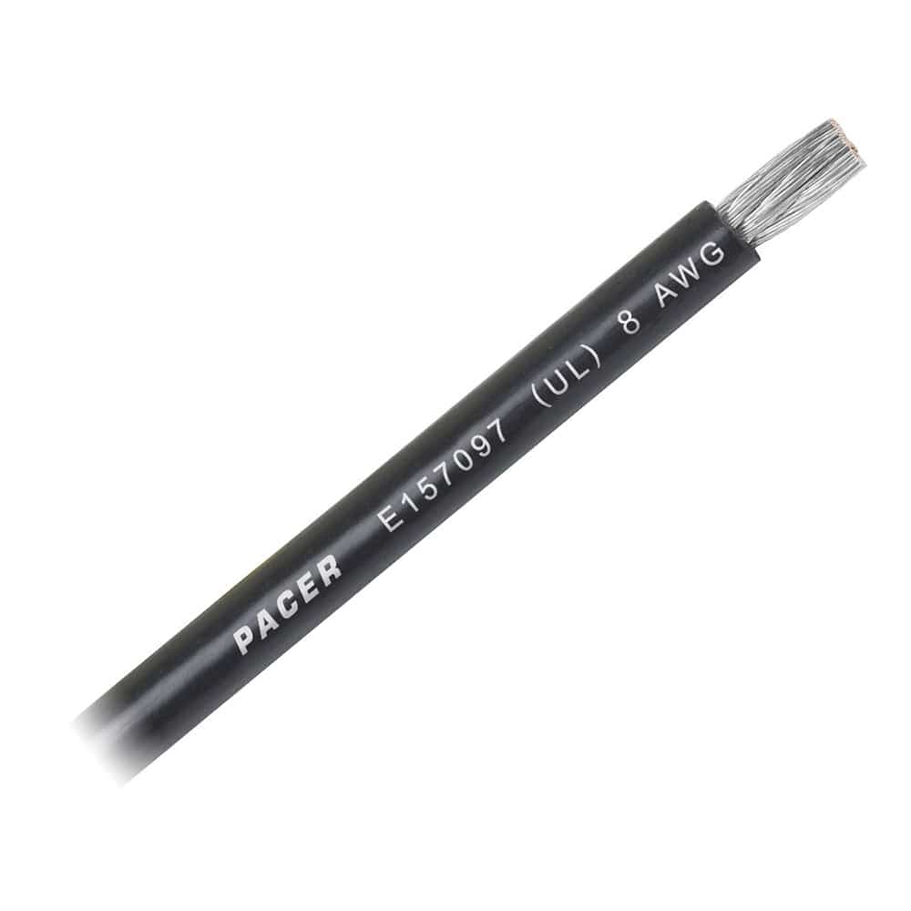 Pacer Black 8 AWG Battery Cable - Sold By The Foot [WUL8BK-FT] - The Happy Skipper