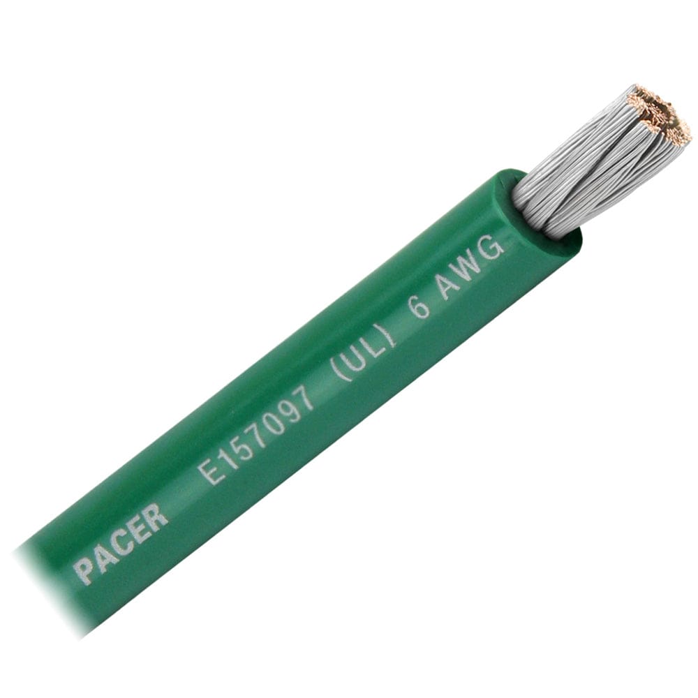 Pacer Green 6 AWG Battery Cable - Sold By The Foot [WUL6GN-FT] - The Happy Skipper