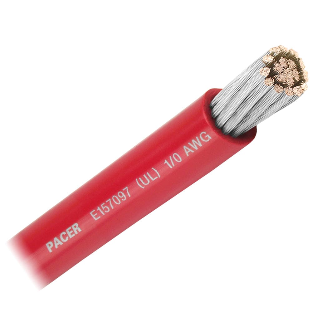 Pacer Red 1/0 AWG Battery Cable - Sold By The Foot [WUL1/0RD-FT] - The Happy Skipper