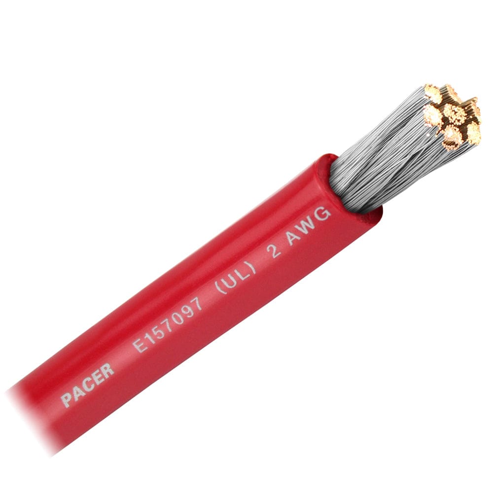 Pacer Red 2 AWG Battery Cable - Sold By The Foot [WUL2RD-FT] - The Happy Skipper