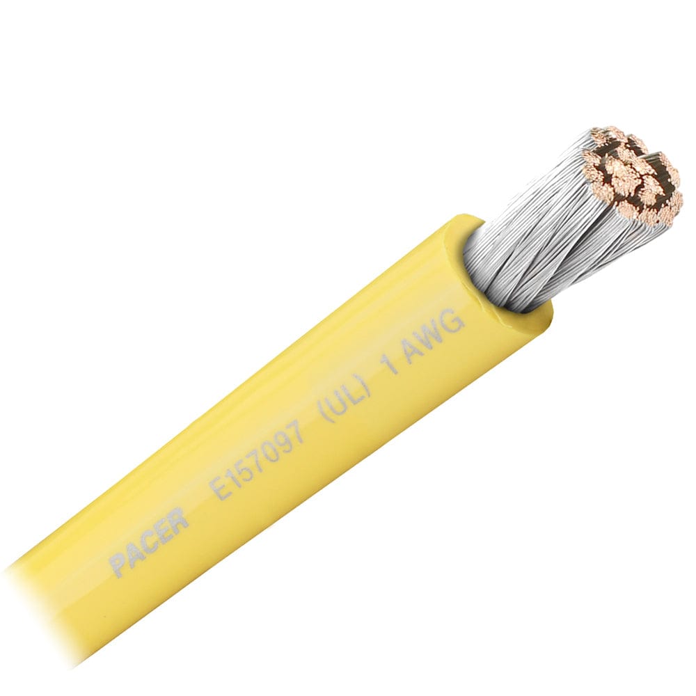 Pacer Yellow 1 AWG Battery Cable - Sold By The Foot [WUL1YL-FT] - The Happy Skipper