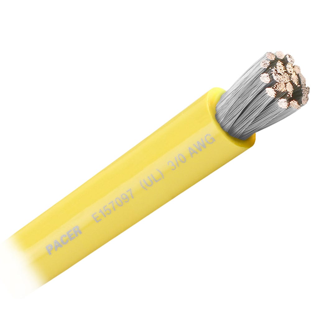 Pacer Yellow 3/0 AWG Battery Cable - Sold By The Foot [WUL3/0YL-FT] - The Happy Skipper