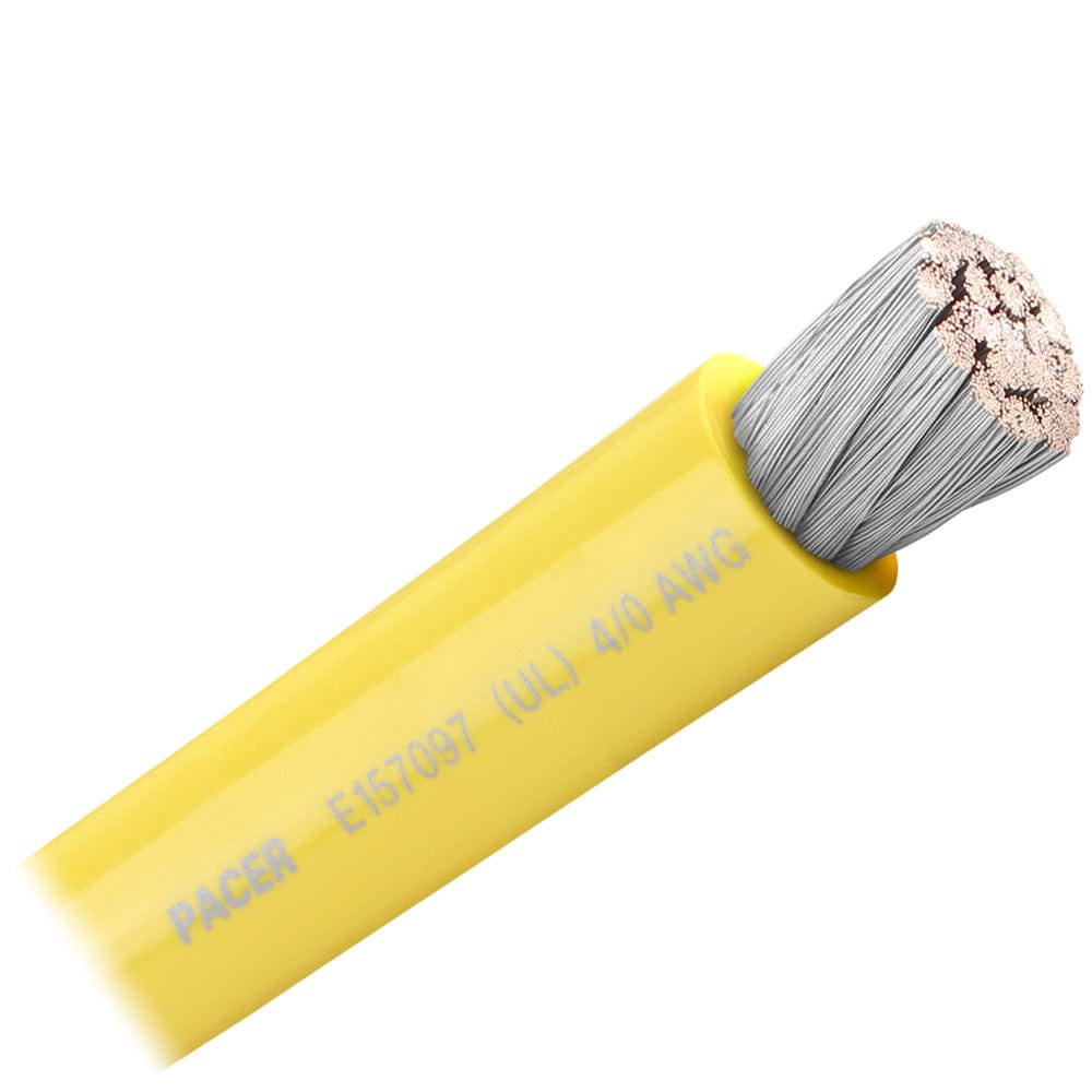 Pacer Yellow 4/0 AWG Battery Cable - Sold By The Foot [WUL4/0YL-FT] - The Happy Skipper