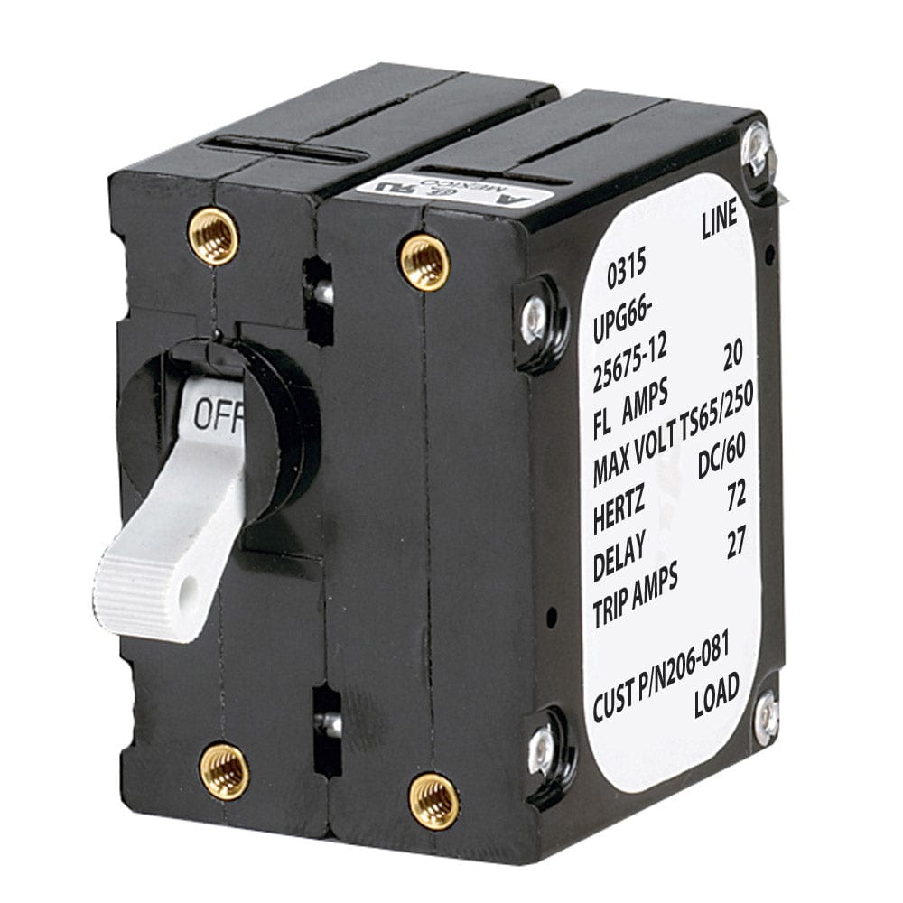 Paneltronics 'A' Frame Magnetic Circuit Breaker - 20 Amps - Double Pole [206-081S] - The Happy Skipper