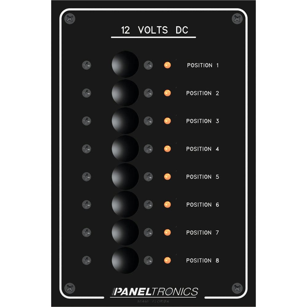 Paneltronics Standard Panel - DC 8 Position Circuit Breaker w/LEDs [9972208B] - The Happy Skipper