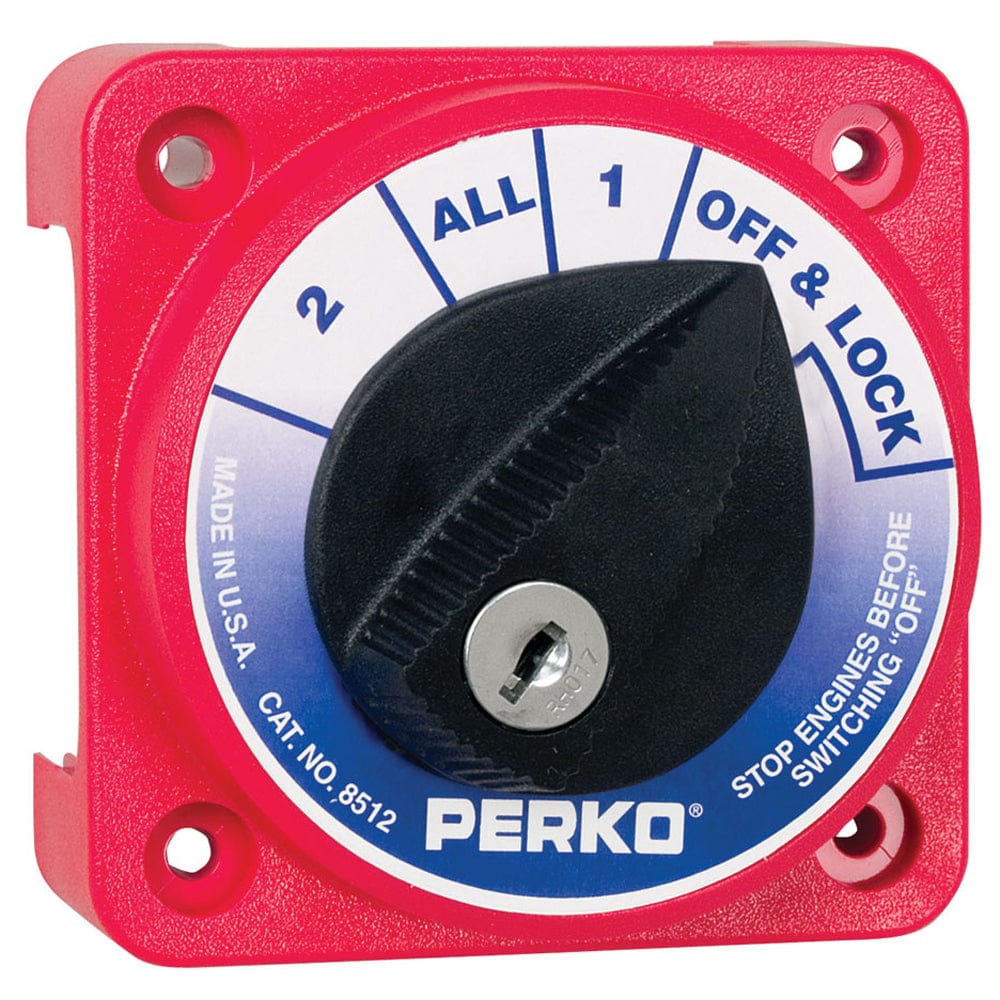 Perko Compact Medium Duty Battery Selector Switch w/Key Lock [8512DP] - The Happy Skipper