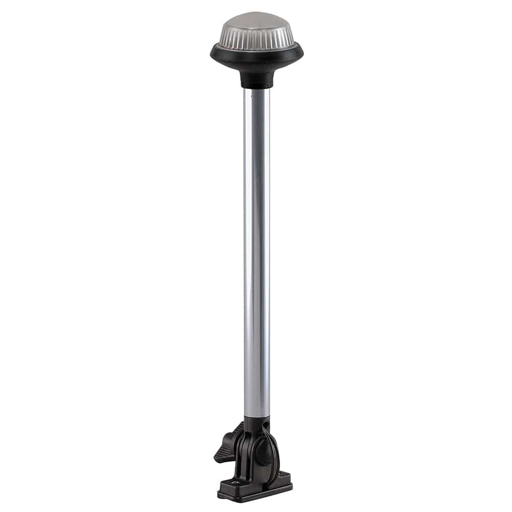 Perko Fold Down All-Round Frosted Globe Pole Light - Vertical Mount - White [1637DP0CHR] - The Happy Skipper