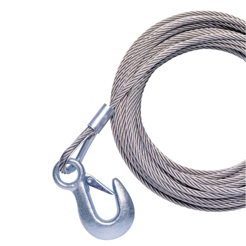 Powerwinch 20' x 7/32" Replacement Galvanized Cable w/Hook f/215, 315 & T1650 [P7188500AJ] - The Happy Skipper