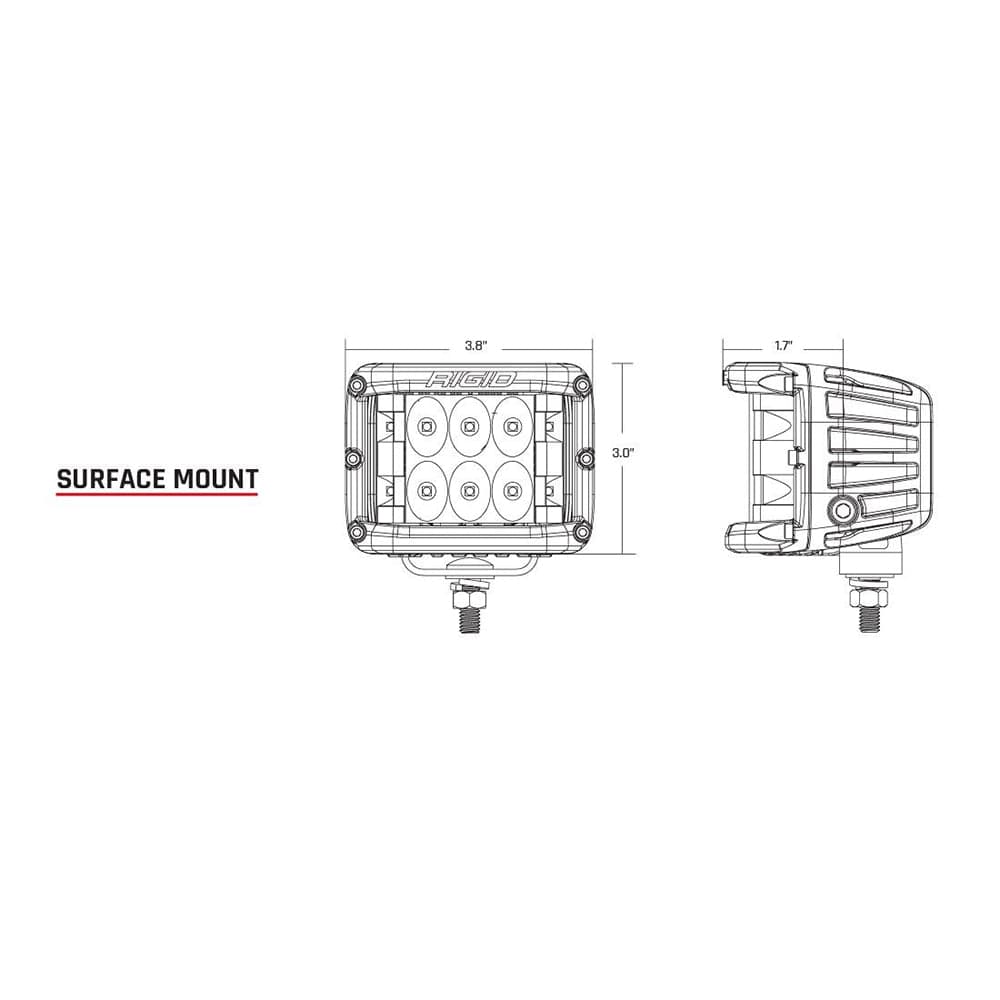 RIGID Industries D-SS PRO Flood LED Surface Mount - Pair - White [862113] - The Happy Skipper
