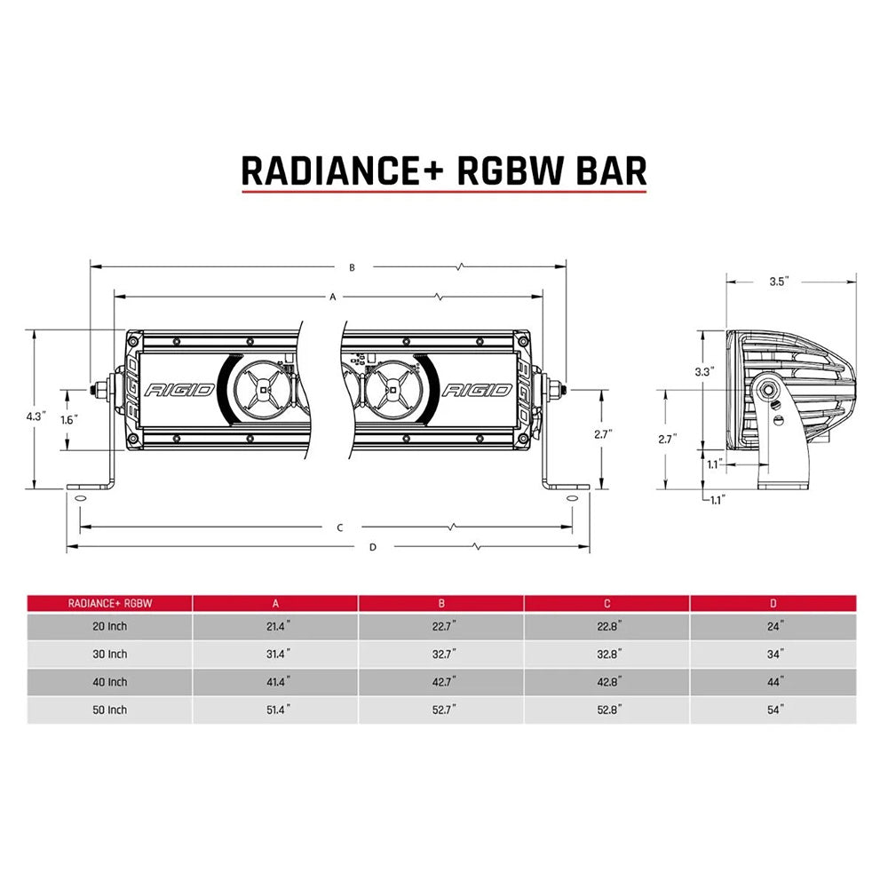 RIGID Industries Radiance + 20" Light Bar - RGBW [220053] - The Happy Skipper
