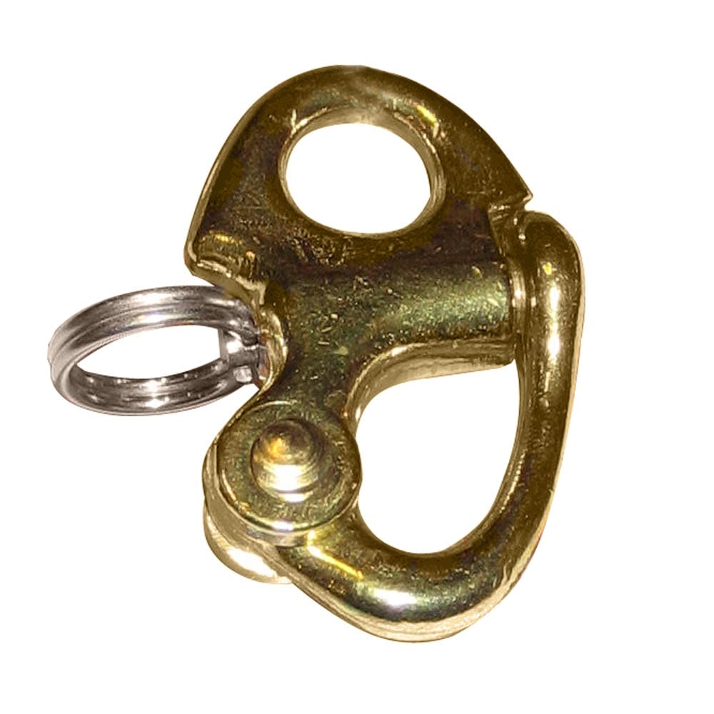 Ronstan Brass Snap Shackle - Fixed Bail - 41.5mm (1-5/8") Length [RF6000] - The Happy Skipper