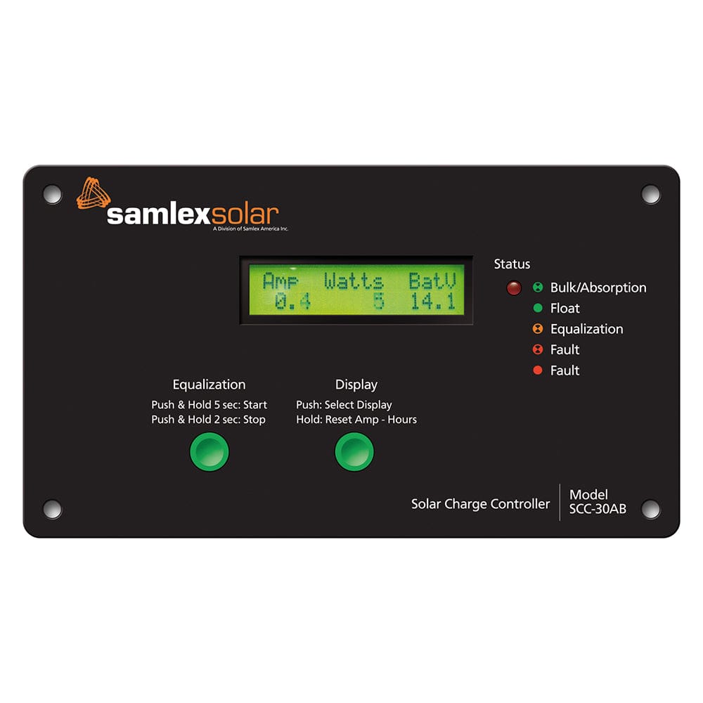 Samlex Flush Mount Solar Charge Controller w/LCD Display - 30A [SCC-30AB] - The Happy Skipper