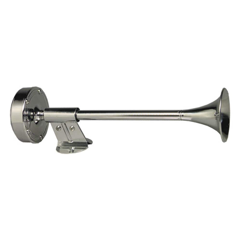 Schmitt Marine Deluxe All-Stainless Shorty Single Trumpet Horn - 12V [10009] - The Happy Skipper