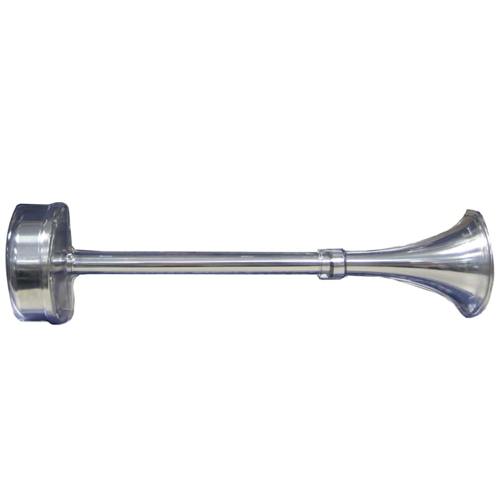 Schmitt Marine Standard Single Trumpet Horn - 12V - Stainless Exterior [10025] - The Happy Skipper