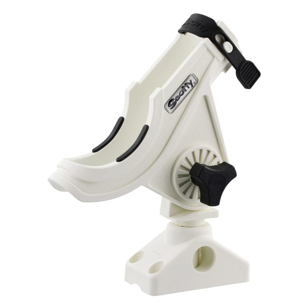 Scotty 280 Bait Caster/Spinning Rod Holder w/241 Deck/Side Mount - White [280-WH] - The Happy Skipper