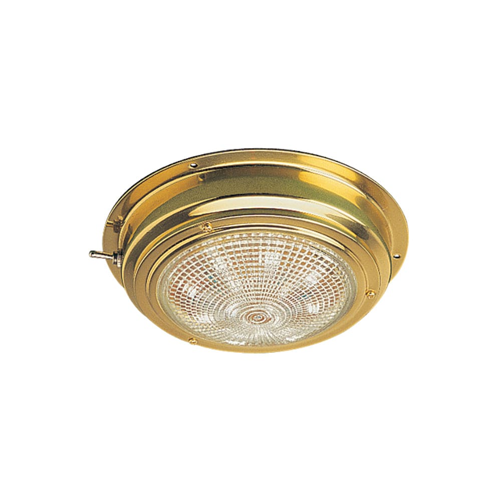 Sea-Dog Brass LED Dome Light - 4" Lens [400198-1] - The Happy Skipper