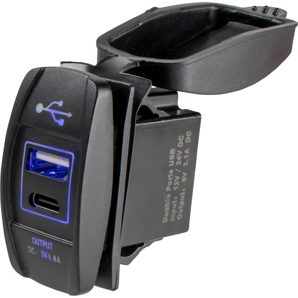 Sea-Dog USB USB-C Rocker Switch Style Power Socket [426521-1] - The Happy Skipper