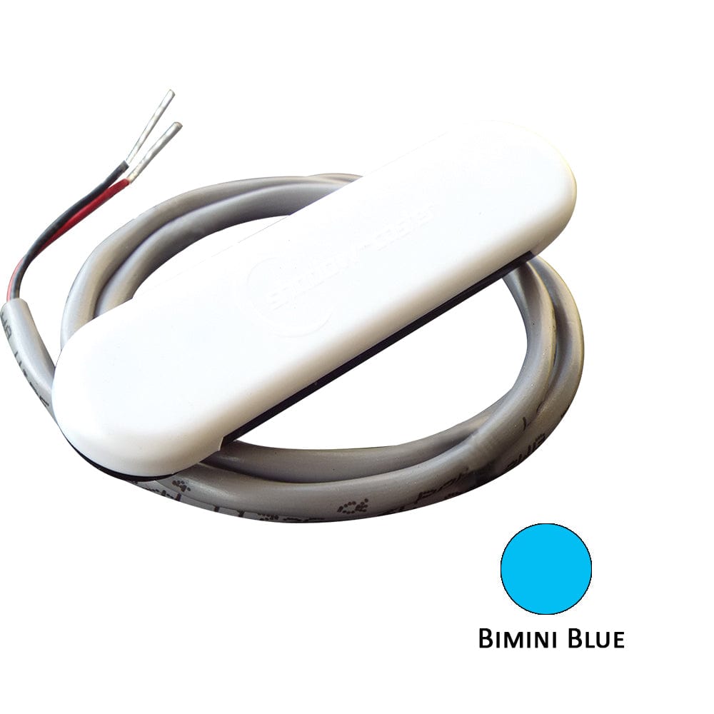 Shadow-Caster Courtesy Light w/2' Lead Wire - White ABS Cover - Bimini Blue - 4-Pack [SCM-CL-BB-4PACK] - The Happy Skipper