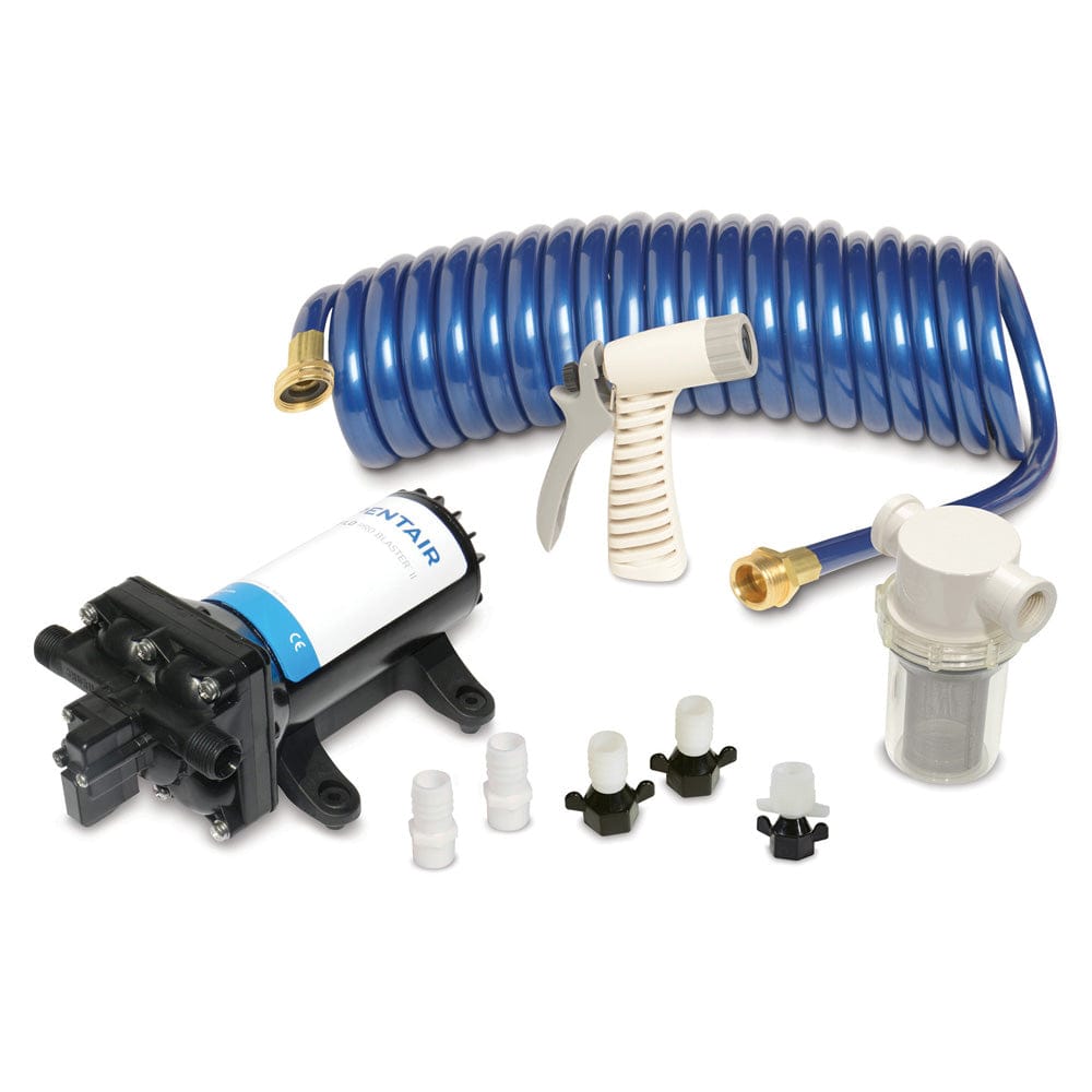 Shurflo by Pentair PRO WASHDOWN KIT II Ultimate - 12 VDC - 5.0 GPM - Includes Pump, Fittings, Nozzle, Strainer, 25 Hose [4358-153-E09] - The Happy Skipper