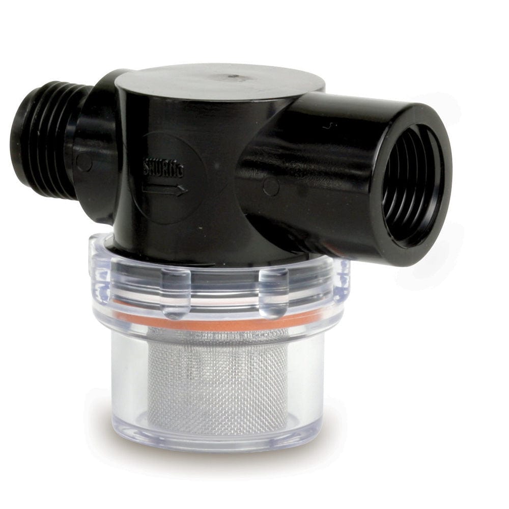 Shurflo by Pentair Twist-On Water Strainer - 1/2" Pipe Inlet - Clear Bowl [255-313] - The Happy Skipper
