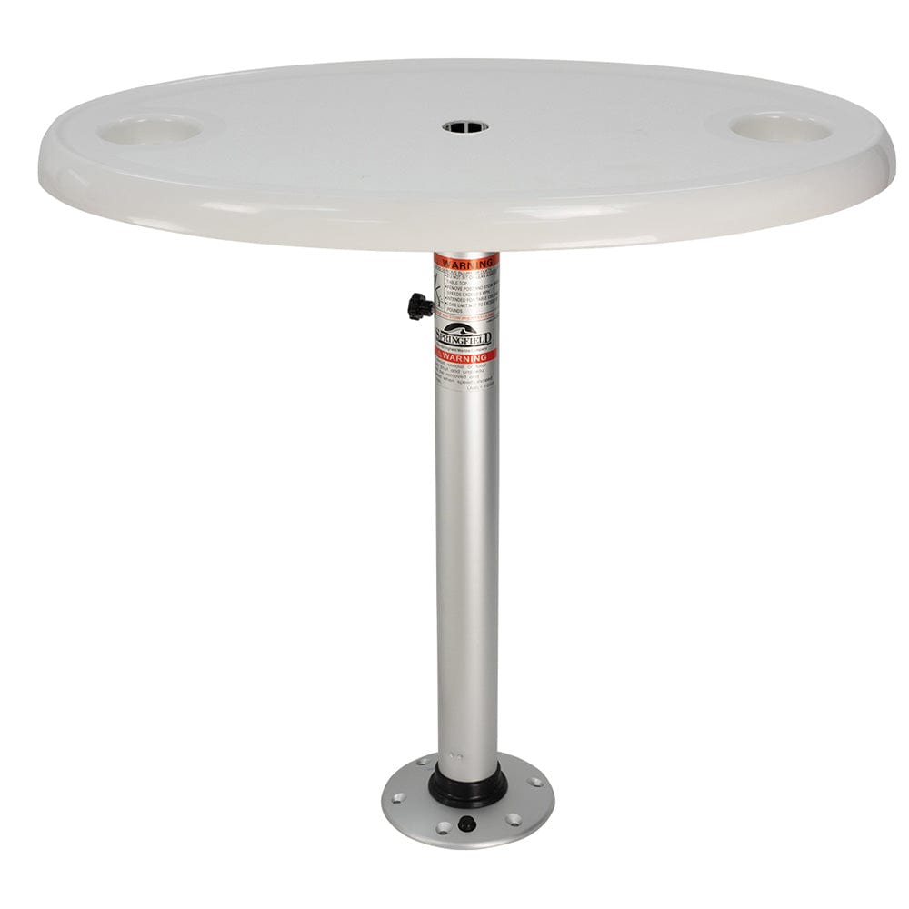 Springfield White Oval Table Package - 18" x 30" Threadlock [1690106] - The Happy Skipper