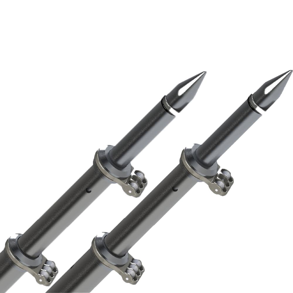 TACO 18 Deluxe Outrigger Poles w/Rollers - Silver/Black [OT-0318HD-BKA] - The Happy Skipper