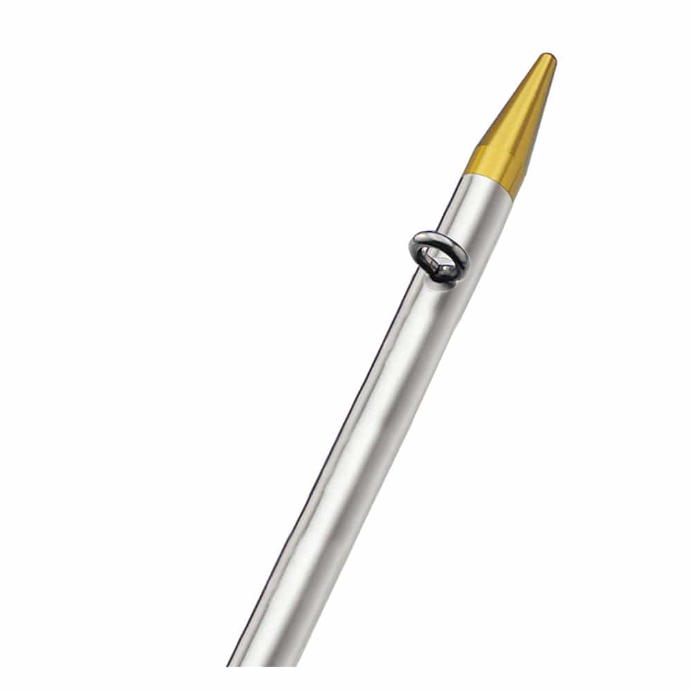 TACO 8' Center Rigger Pole - Silver w/Gold Rings & Tips - 1-" Butt End Diameter [OC-0421VEL8] - The Happy Skipper