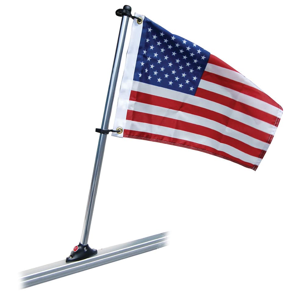 Taylor Made Pontoon 24" Flag Pole Mount & 12" x 18" US Flag [921] - The Happy Skipper