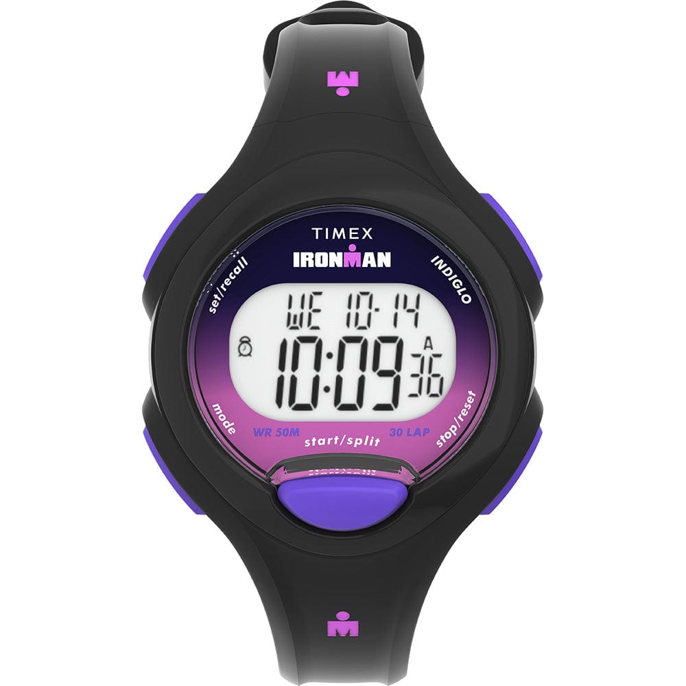 Timex Ironman Womens Essentials 30 - Black Case - Purple Button [TW5M55200] - The Happy Skipper